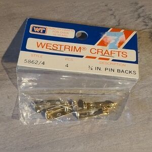 PIN BACKS WESTRIM CRAFTS PIN BACKS 3/4 In. 4PCS. STYLE 5862/4